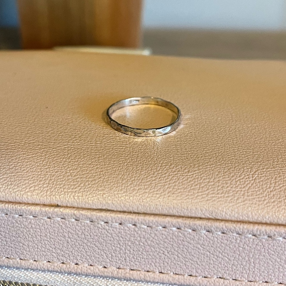 Sterling silver textured stacking ring